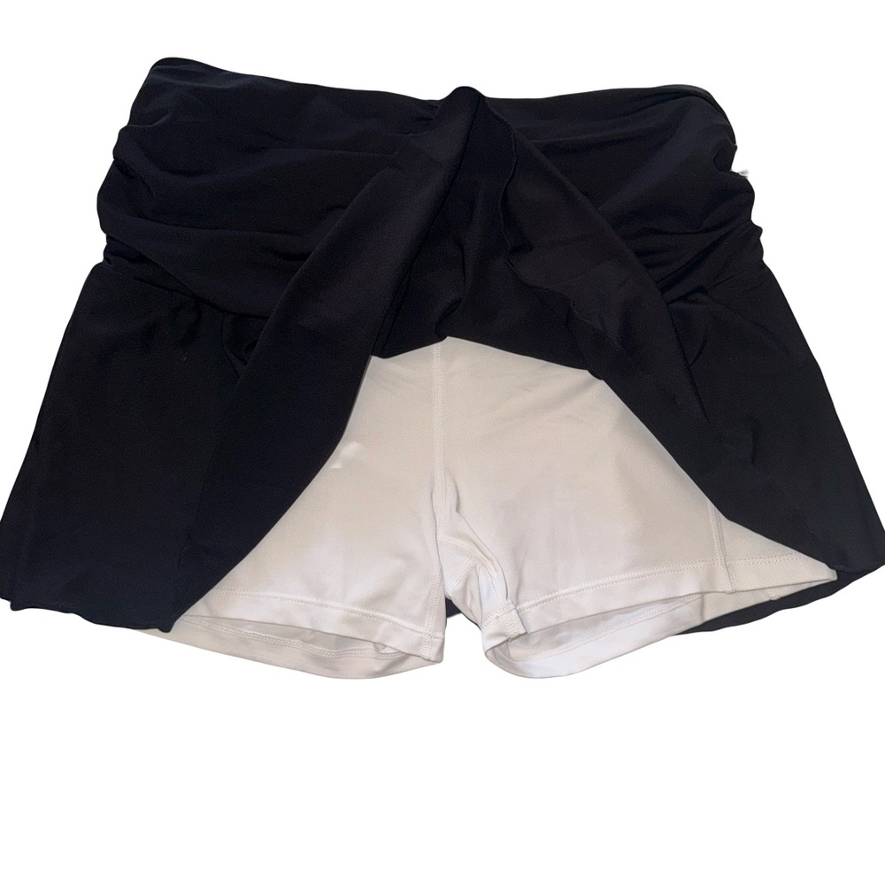 NWT DUC Women's Kourtney Skirt Black with White Built In Shorts original $60 - Picture 9 of 9
